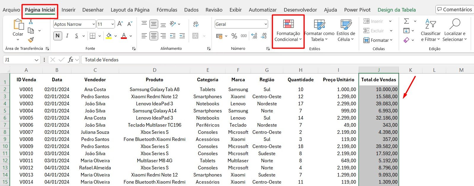 Acessando a Formatação