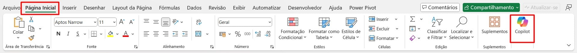 Copilot PRO Disponível no Excel