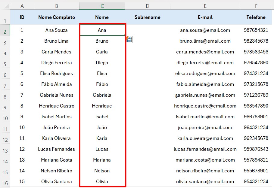 Utilizando o Atalho CTRL E Para Extrair Nomes no Excel