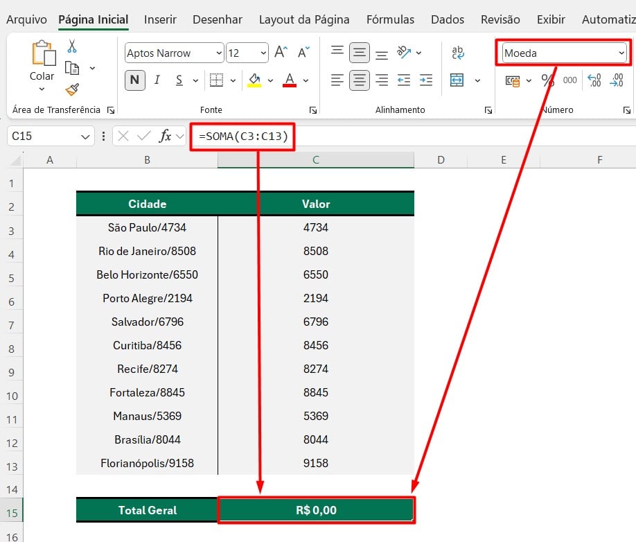 Erro ao Somar Valores no Excel