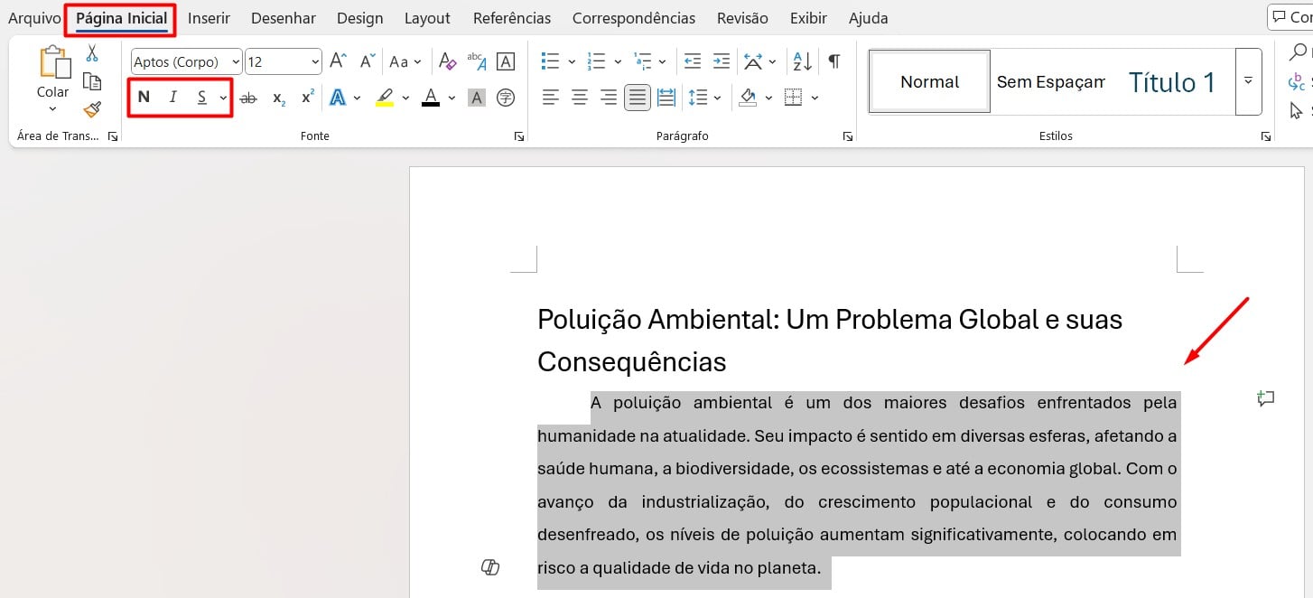Opções de Destaque de Texto no Word