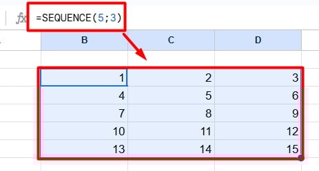 Sequência de Múltiplas Colunas no Google Sheets