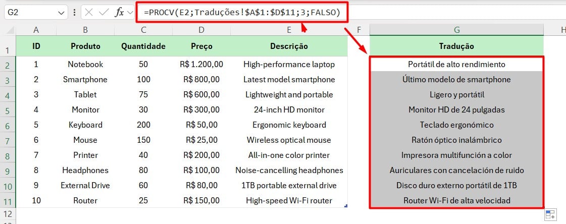 Relatórios Multilíngues no Excel