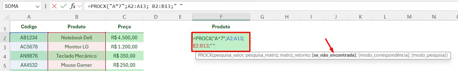 PROCX com Curinga no Excel