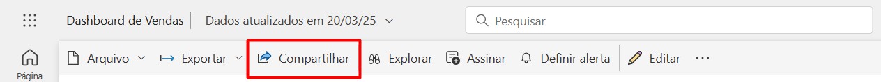 Compartilhando Dashboard no Power BI Service