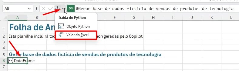 Abrindo Python no Excel