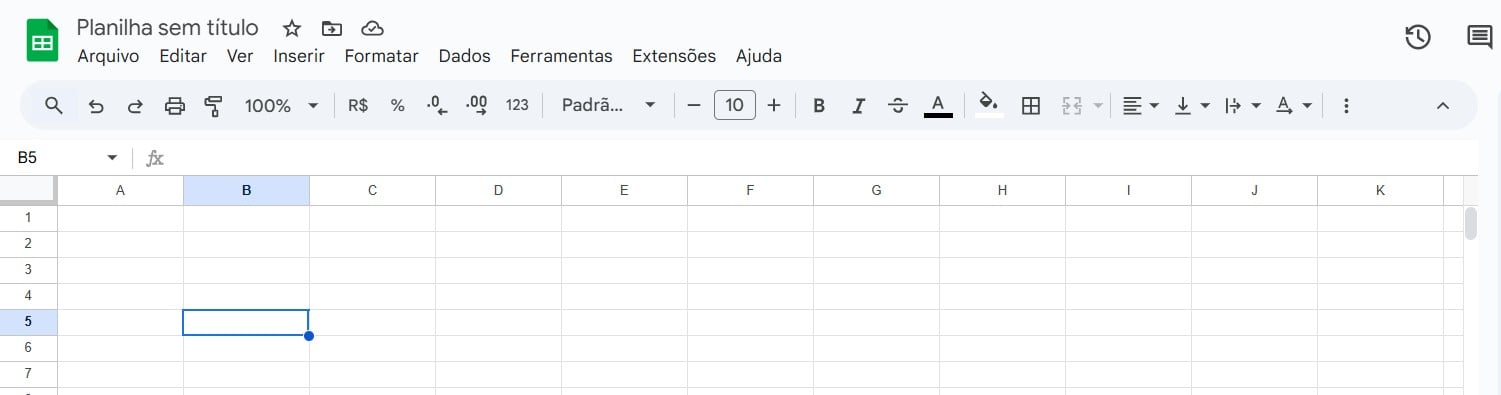 Abrindo o Planilhas Google