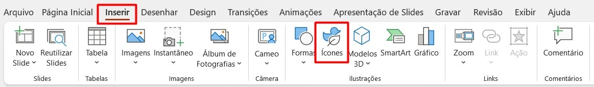 Acessando os Ícones do PowerPoint