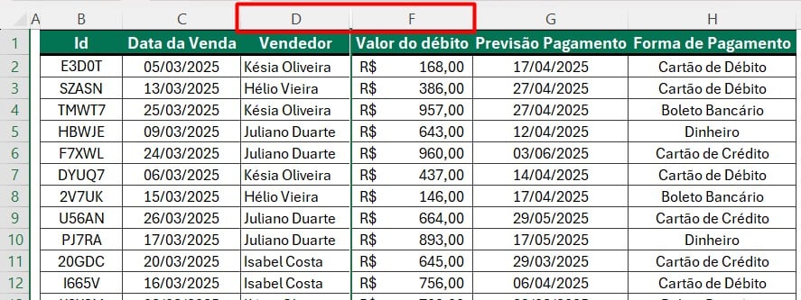 Coluna Oculta no Excel