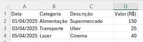 Preenchendo Dados na Planilha do Excel