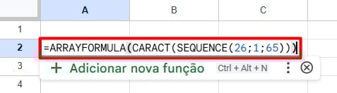Aplicando a Função SEQUENCE no Google Planilhas