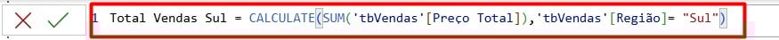 Criando Medida com CALCULATE no Power BI