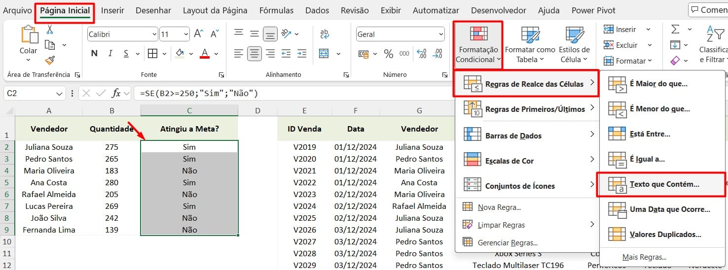 Destacando Dados com Formatação Condicional no Excel