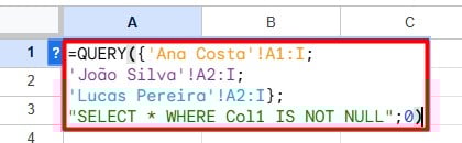 Aplicando a Função QUERY no Google Sheets