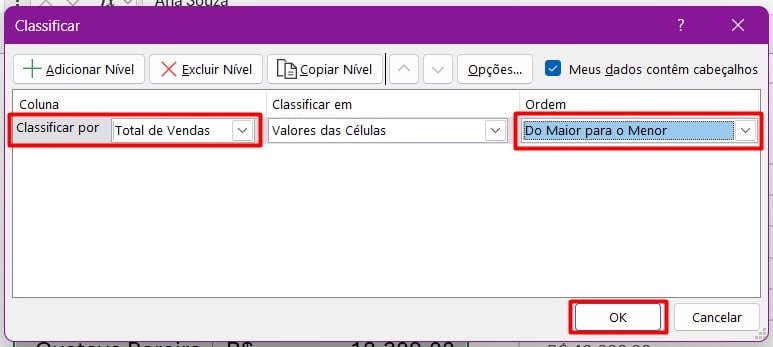Classificando Dados para Gráfico