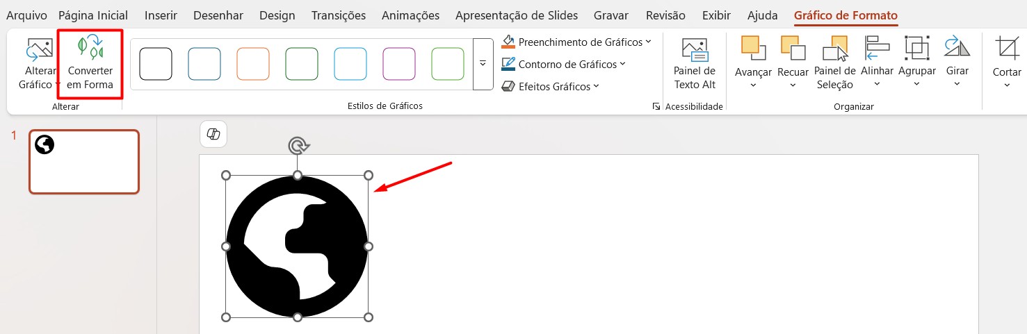 Convertendo Ícone em Forma no PowerPoint