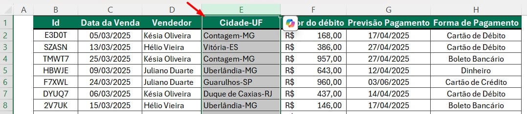 Reexibindo Colunas no Excel
