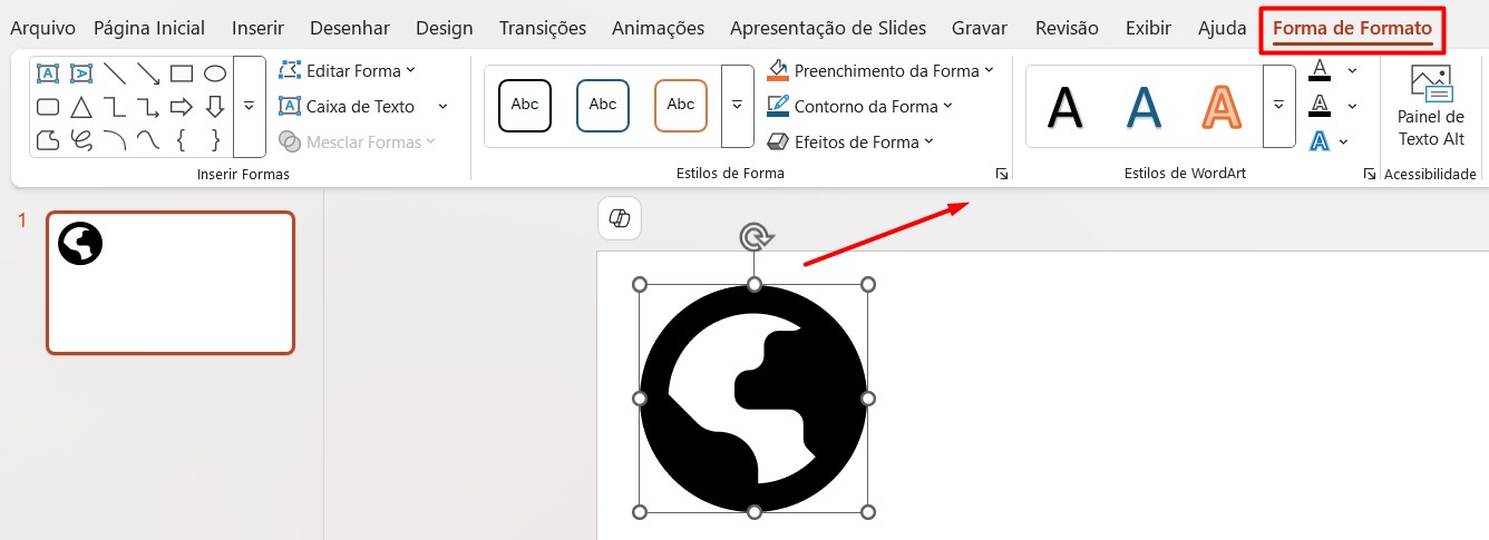 Possibilidades de Alterações de Ícones no PowerPoint