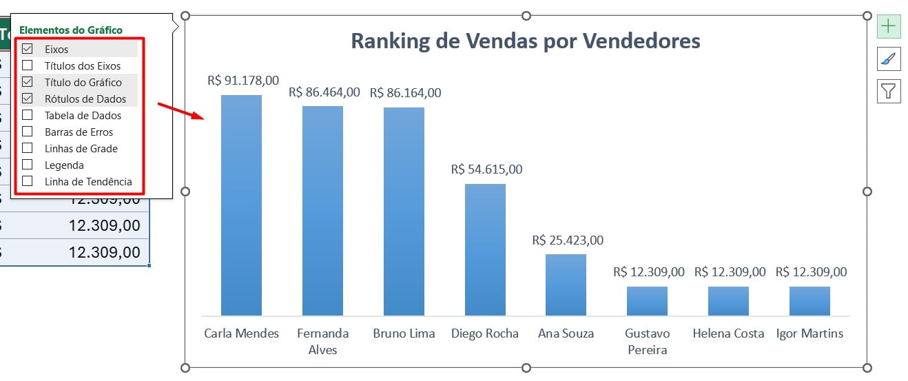 Gráfico de Colunas Personalizado no Excel