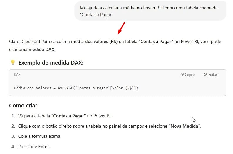 Resultado do Prompt Enviado ao ChatGPT
