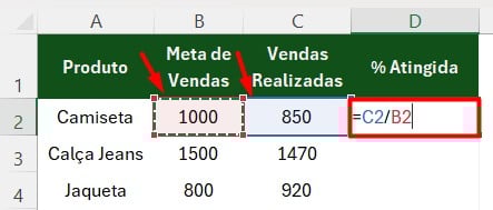 Calculando Porcentagem no Excel