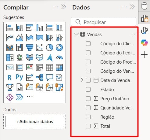 Tabela de Vendas do Excel no Power BI