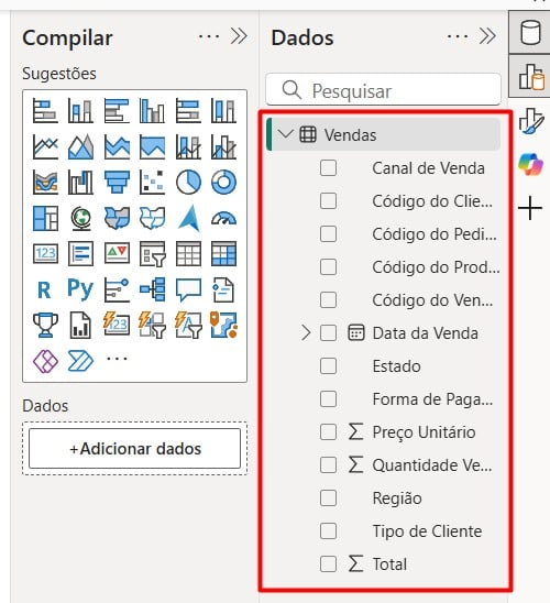 Tabela de Vendas do Excel no Power BI