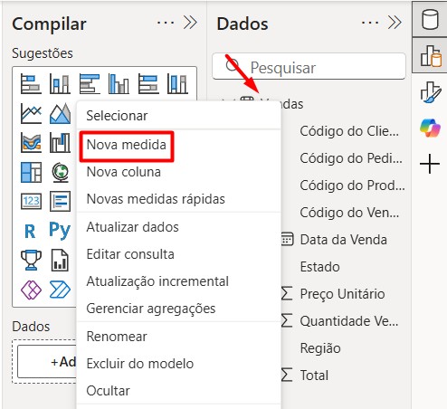 Criando Medida no Power BI