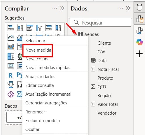 Criando Nova Medida no Power BI