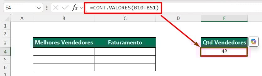Função CONT.VALORES