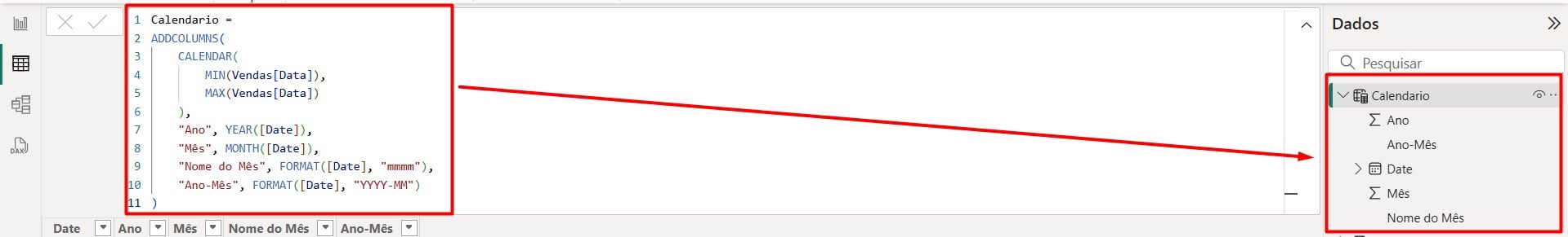 Tabela de Calendário no Power BI