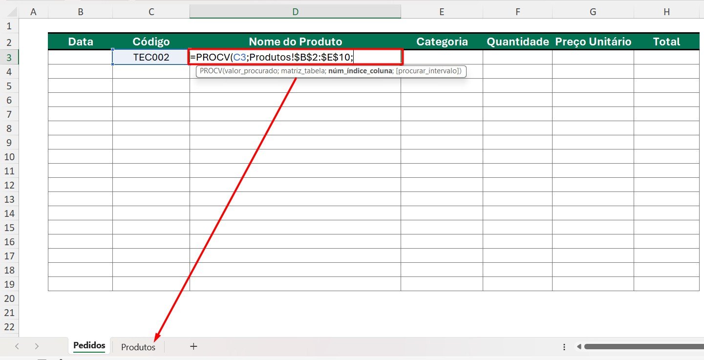 Aplicando a Função PROCV no Excel