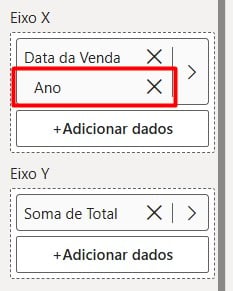 Configurando o Eixo X no Gráfico de Linhas do Power BI