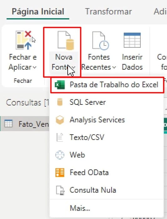 Incluindo Novas Fontes no Power Query