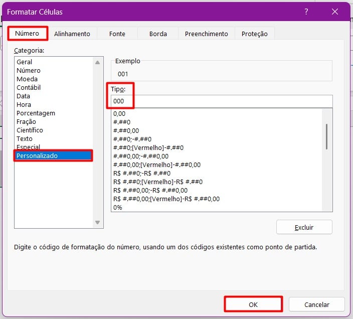Personalizando Formato de Número no Excel
