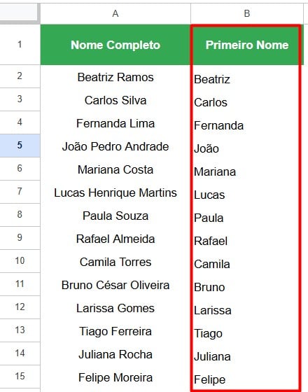 Utilizando o Preenchimento Inteligente no Google Sheets