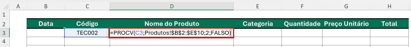 Aplicando a Função PROCV no Excel