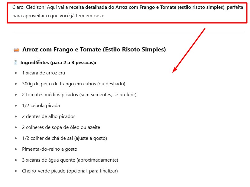 Enviando Questionamento ao ChatGPT