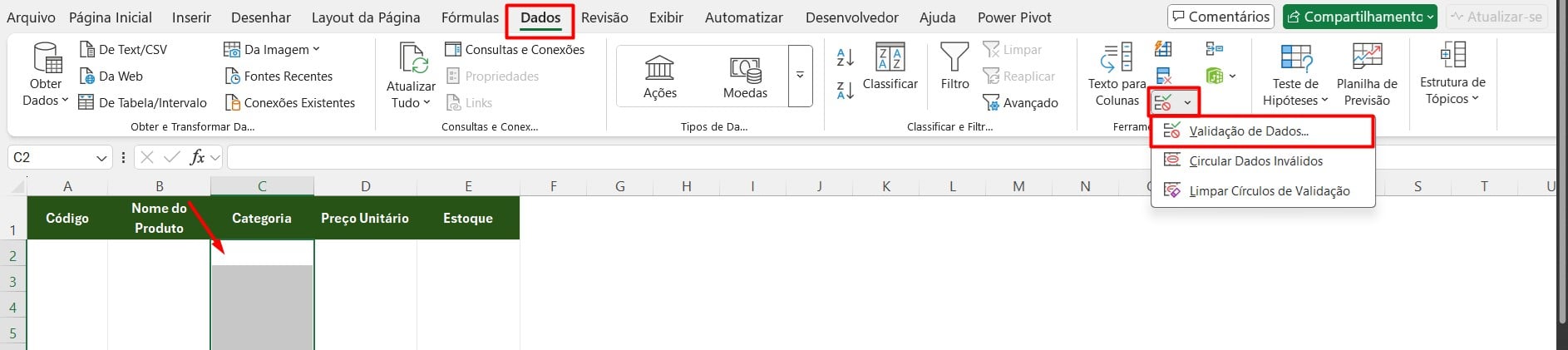 Validação de Dados no Excel