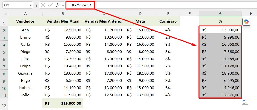 Aplicando Porcentagem a um Valor no Excel