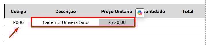 Resultado da Função PROCX no Excel