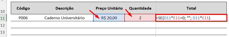 Aplicando a Função SE no Excel