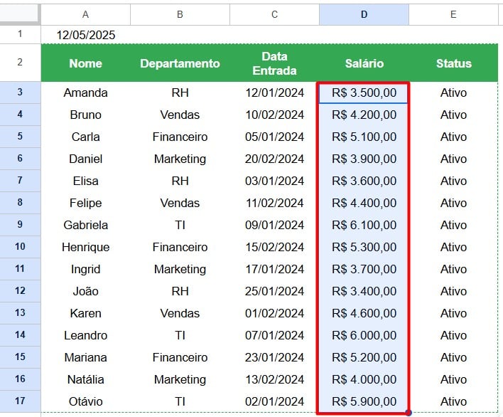 Atalho para Converter Valores em Moedas no Google Sheets