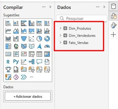 Tabelas Disponíveis no Power BI