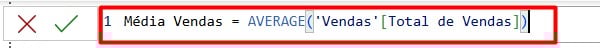 DAX AVERAGE no Power BI