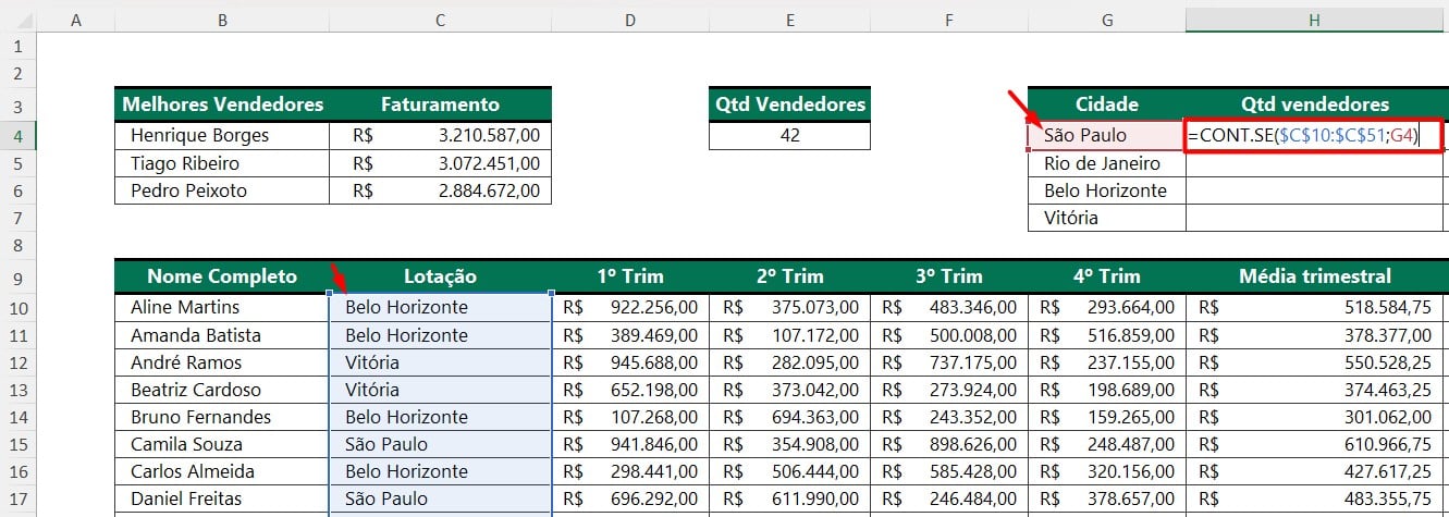 Função CONT.SE