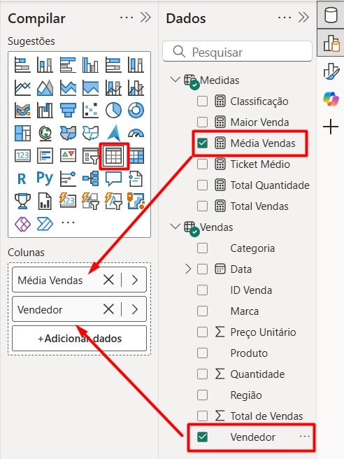 Criando Visual de Tabela no Power BI