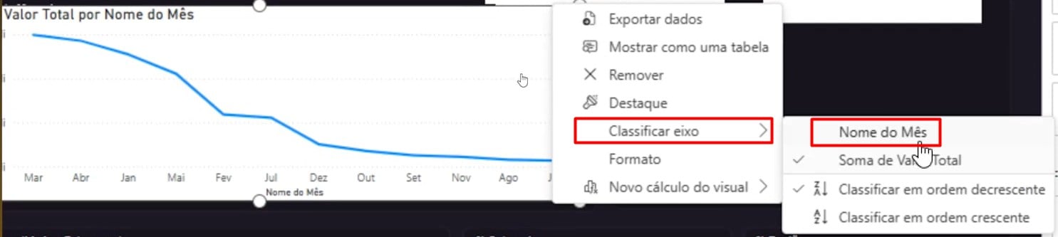Classificando Eixo do Gráfico de Linhas no Power BI