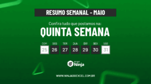 Resumo Semanal Quinta semana de Maio do dia 25 a 31