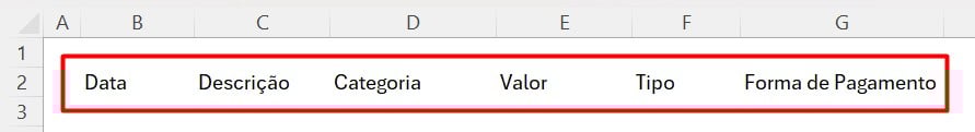 Modelo de Cabeçalho no Excel